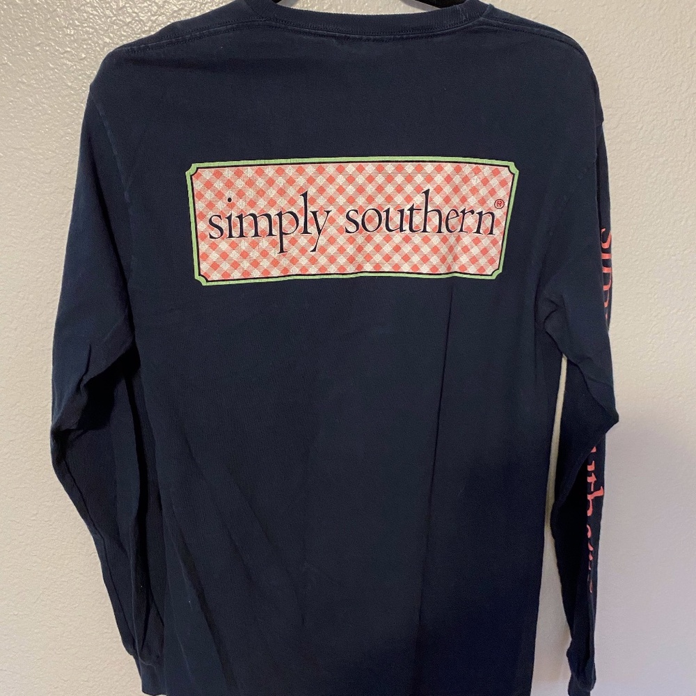 SIMPLY SOUTHERN navy and pink long sleeve